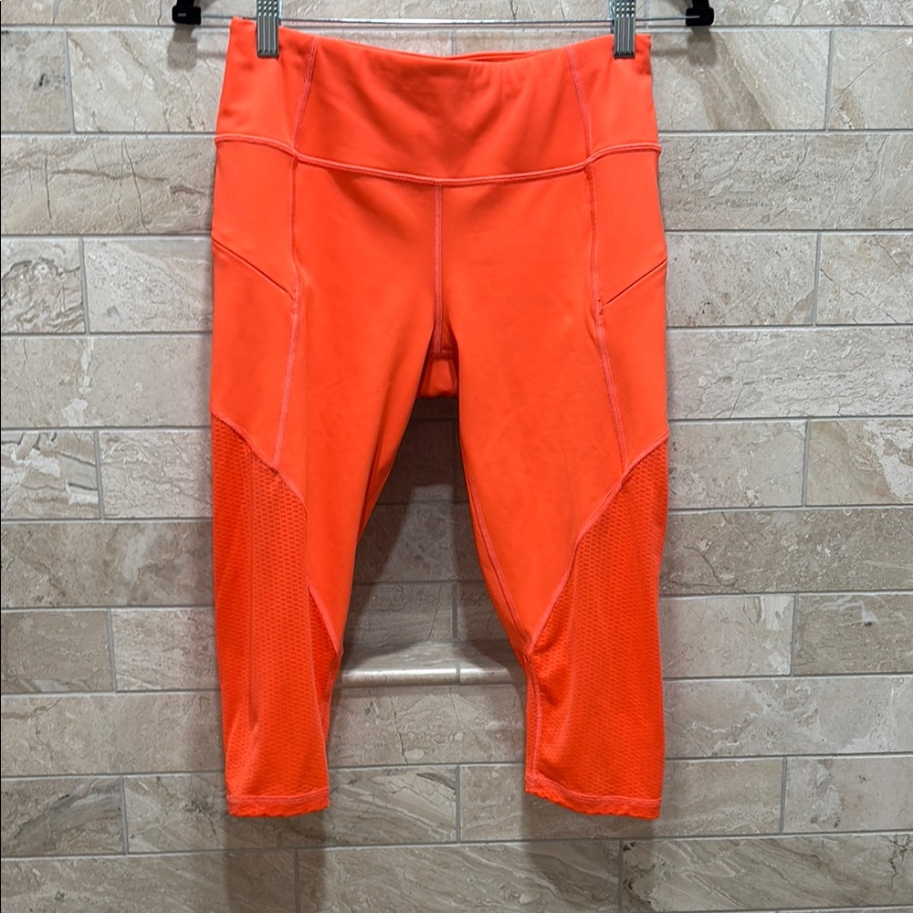 Athleta Bright Orange Crop Leggings